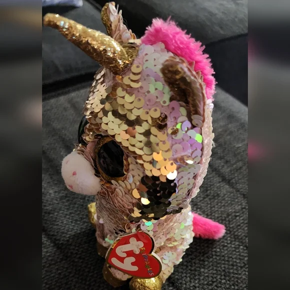 Fantasia Flippable Sequin Unicorn Beanie Baby - Picture 6 of 6